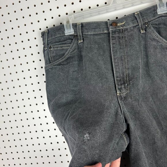 Dickies Wide Leg Denim Gray Jean Shorts Size 36 Work Wear JNCO Skate Baggy Faded - Picture 5 of 7